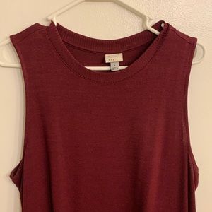 Maroon long sweater tank top